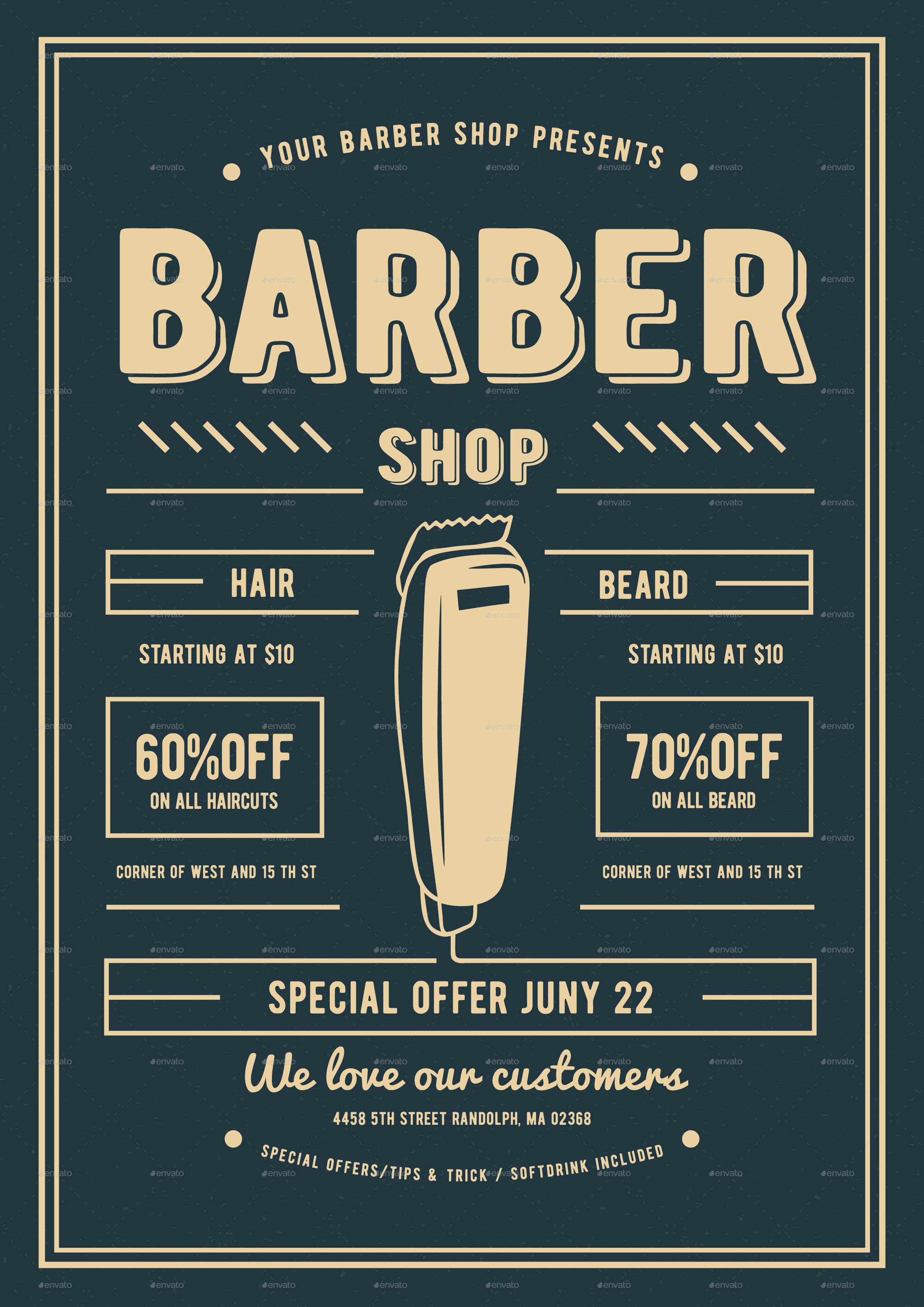  Barber Shop Flyer by lilynthesweetpea GraphicRiver